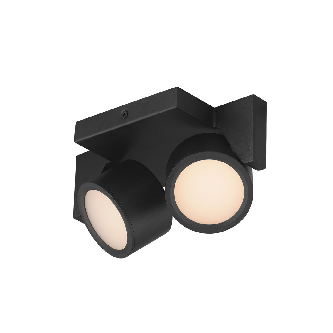 Embrace 2-Light LED Flush by ET2 Lighting in Black, front view