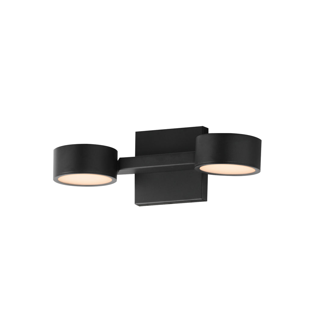 Embrace 2-Light LED Wall Sconce by ET2 Lighting in Black, front view