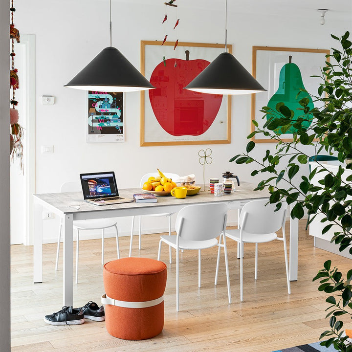 Eminence Metal Extendable Dining Table by Connubia in a styled interior