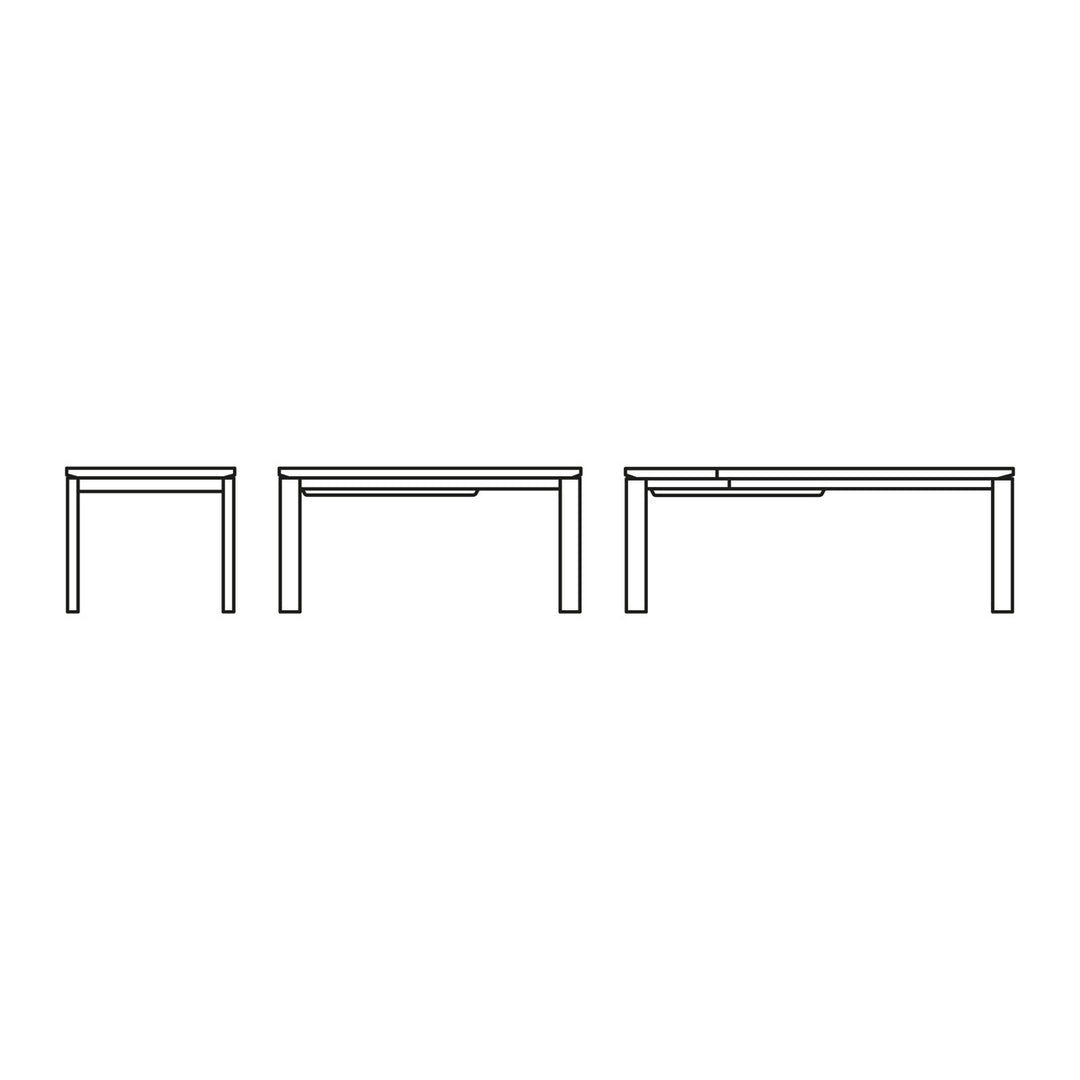 Eminence Metal Extendable Dining Table by Connubia line drawing