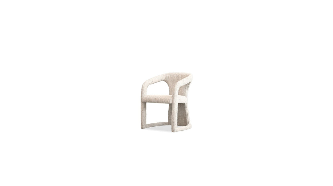 EMMY Dining Armchair  Pearl Striated Distressed Boucle