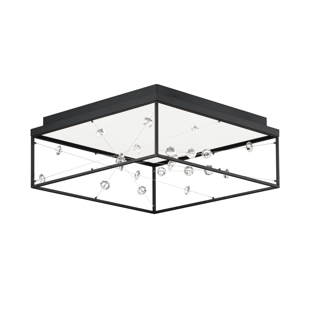 Entanglement 1-Light LED Flush Mount by ET2 Lighting in Black, front view
