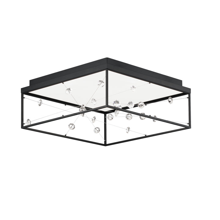 Entanglement 1-Light LED Flush Mount by ET2 Lighting in Black, front view