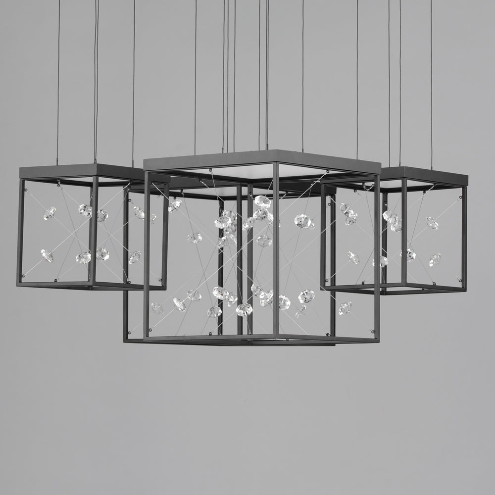 Entanglement 4-Light LED Pendant by ET2 Lighting, styled view 1