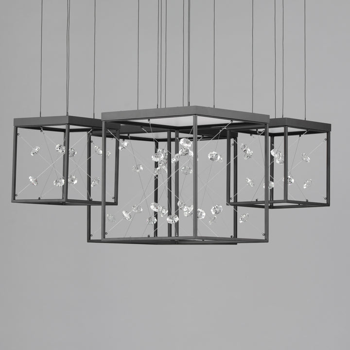 Entanglement 4-Light LED Pendant by ET2 Lighting, styled view 1