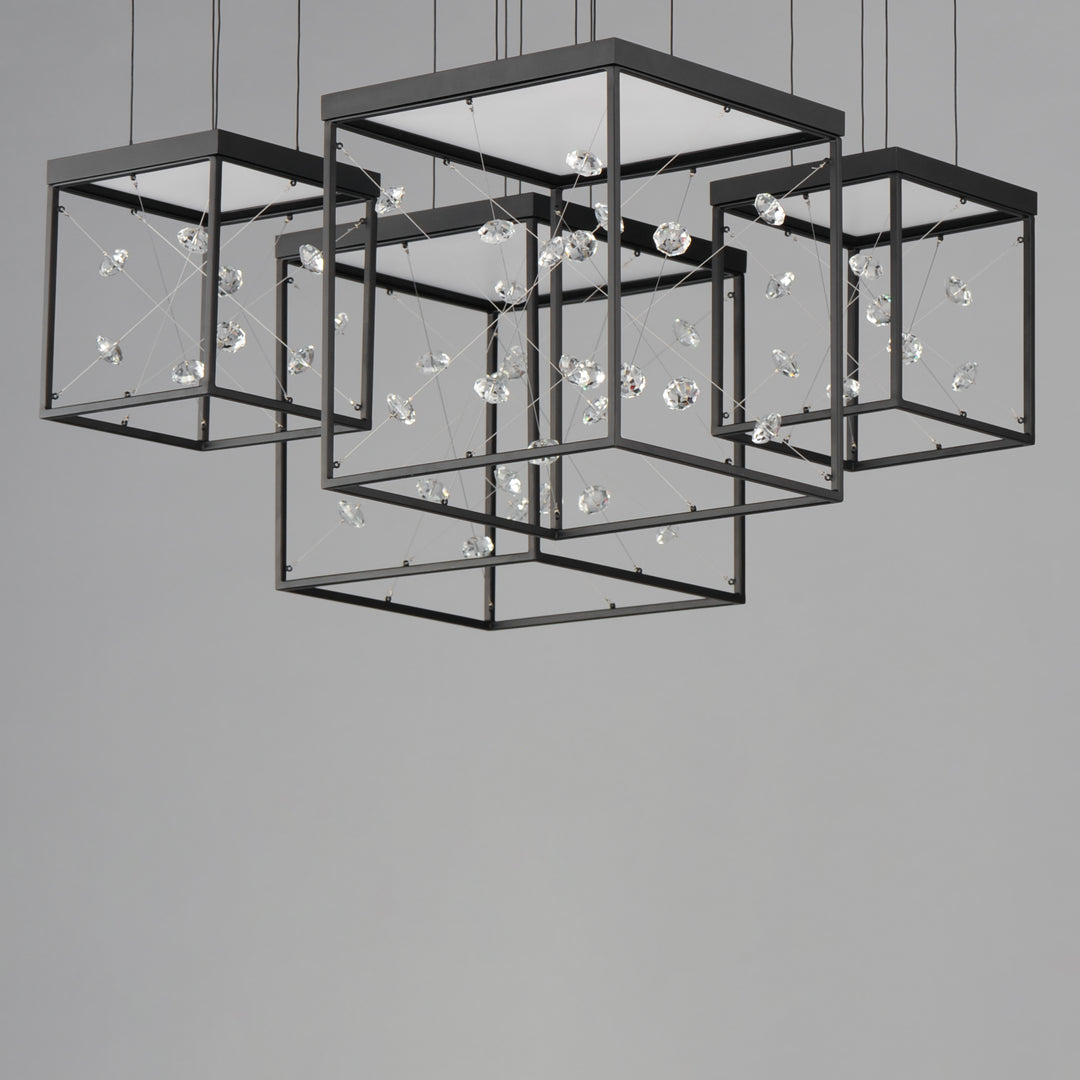 Entanglement 4-Light LED Pendant by ET2 Lighting, styled view 3