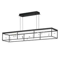 Entanglement Linear LED Pendant by ET2 Lighting in Black, front view