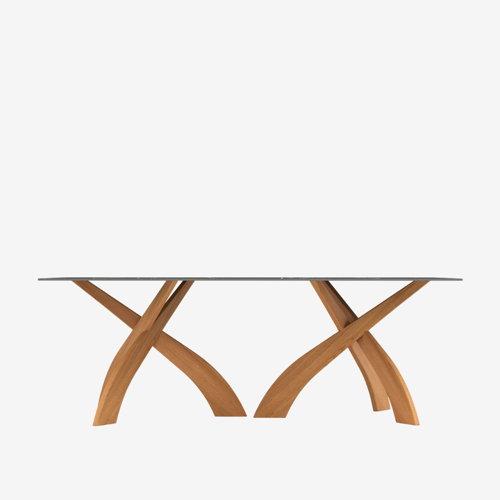 Entwine rectangular Sahara Noir dining table detail