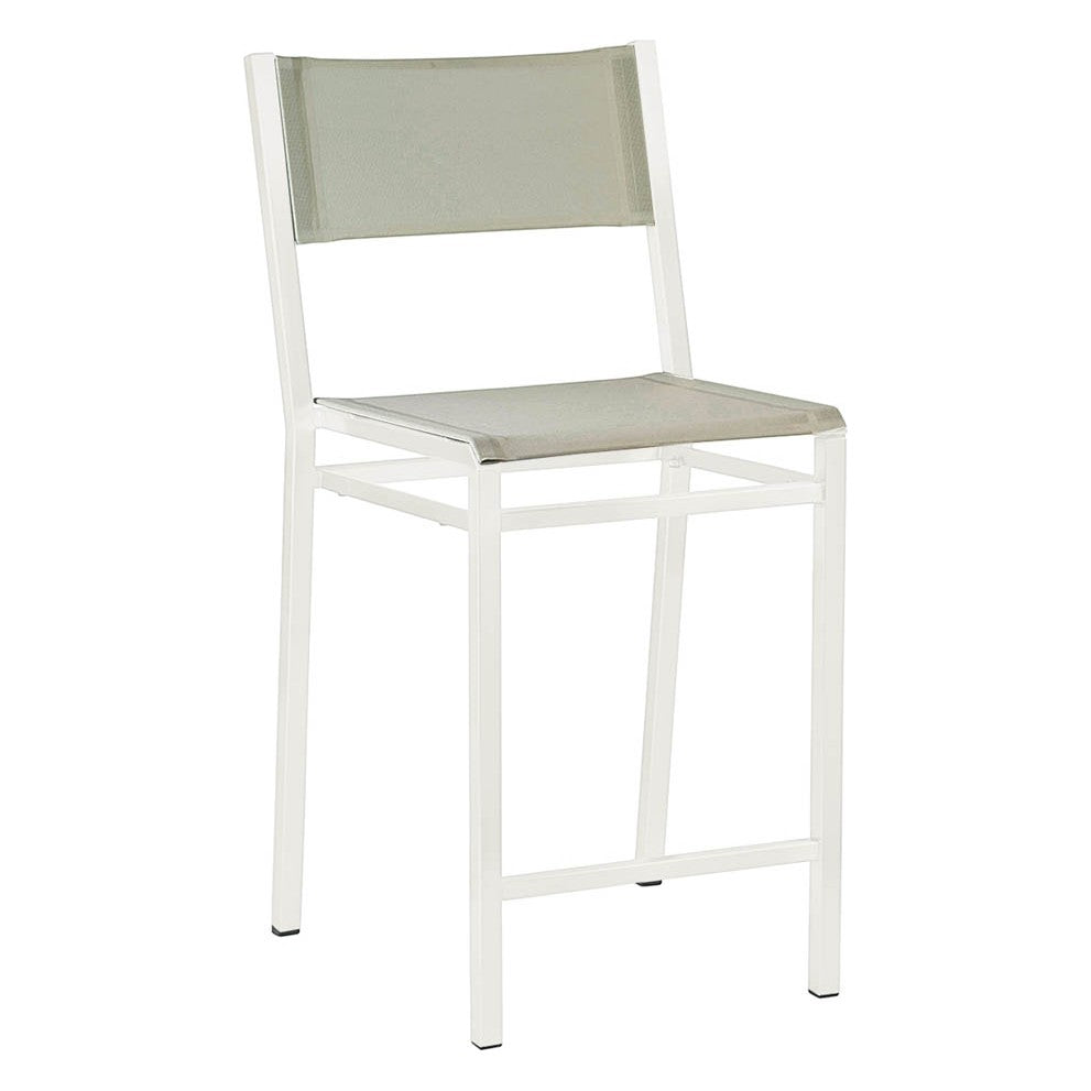 Equinox Counter Height Chair – Powder-Coated by Barlow Tyrie – Arctic White / Seagull
