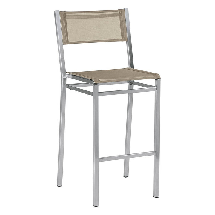 Equinox Counter Height Chair – Stainless &amp; Sling by Barlow Tyrie – Titanium