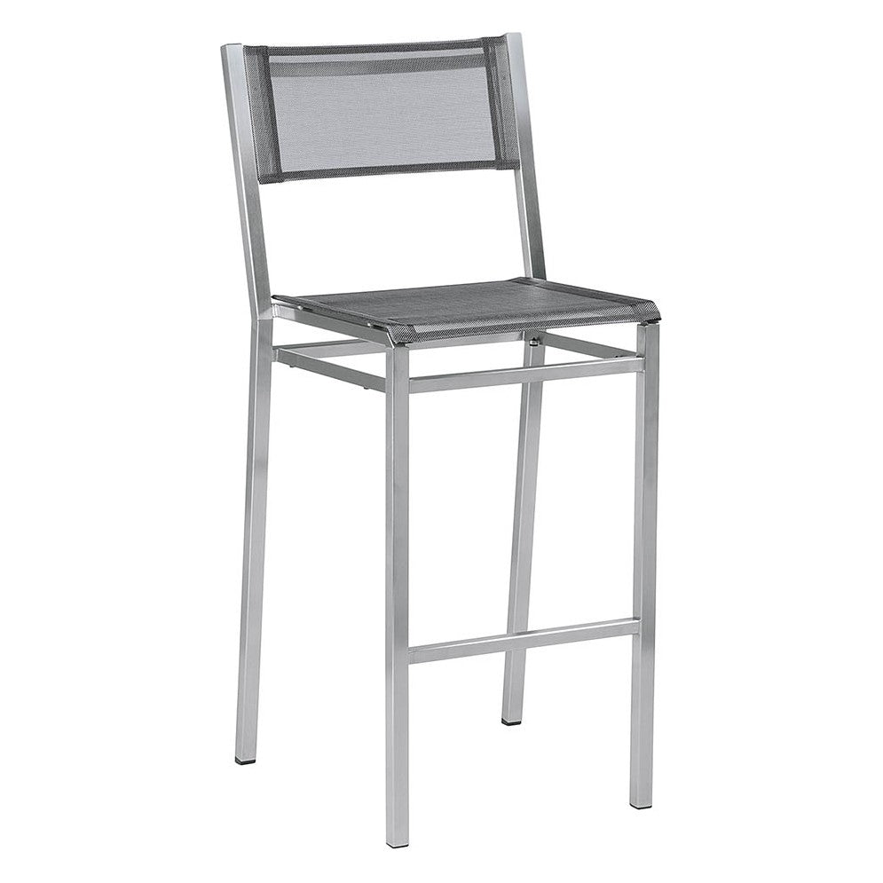 Equinox Counter Height Chair – Stainless &amp; Sling by Barlow Tyrie – Platinum