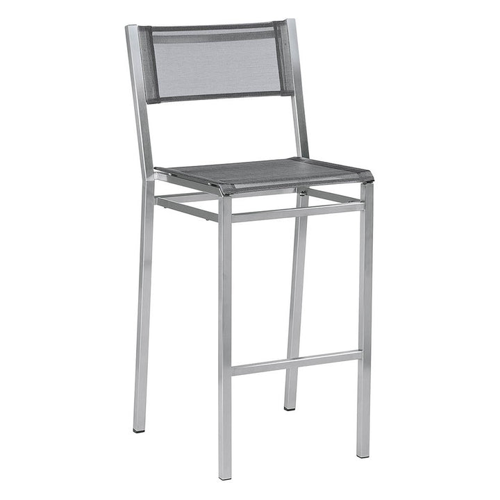 Equinox Counter Height Chair – Stainless &amp; Sling by Barlow Tyrie – Platinum