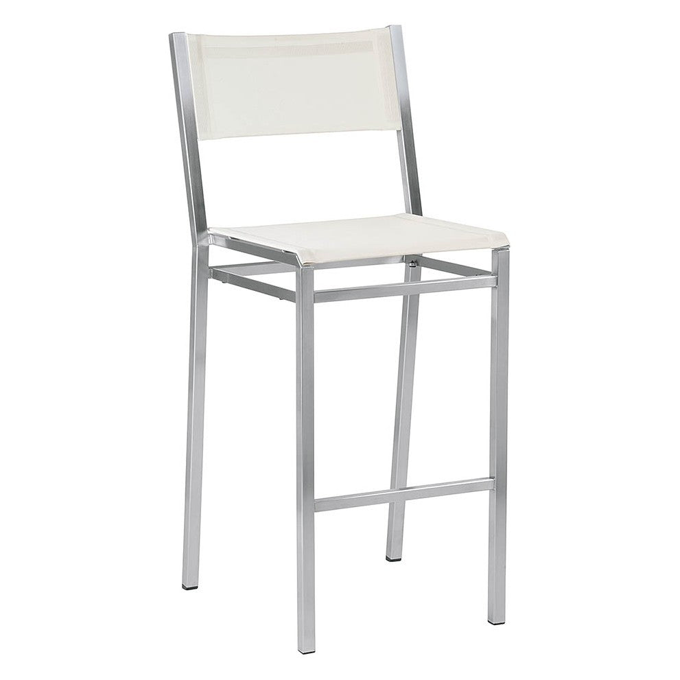 Equinox Counter Height Chair – Stainless &amp; Sling by Barlow Tyrie – Pearl