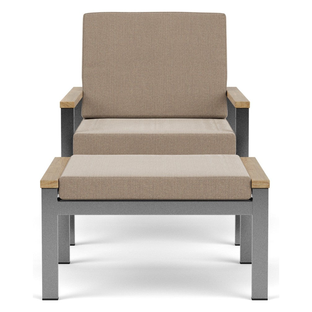 Equinox Deep Seating Ottoman – Stainless by Barlow Tyrie, white background