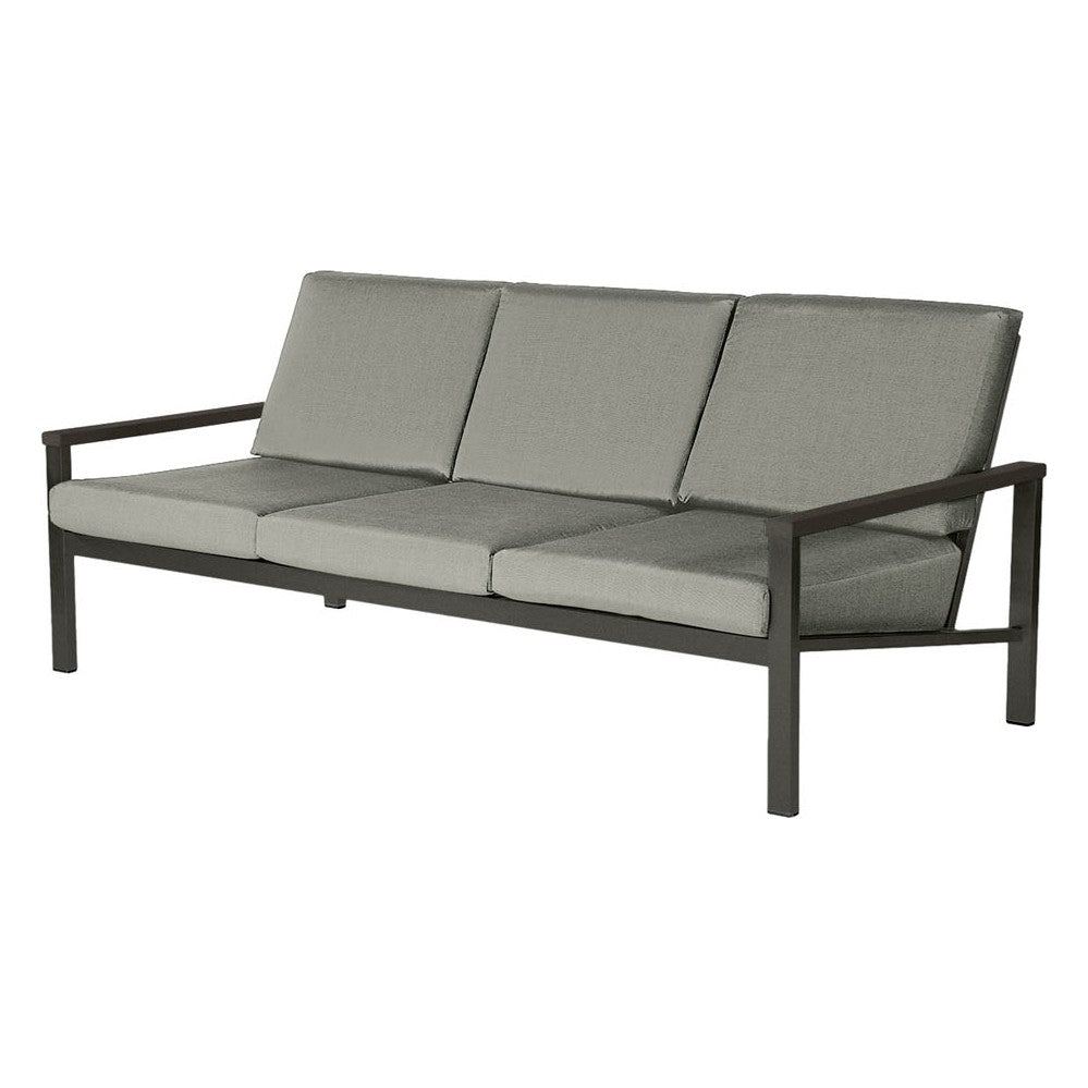 Equinox Deep Seating Three-Seater Settee – Powder-Coated by Barlow Tyrie – Graphite - Carbon, white background