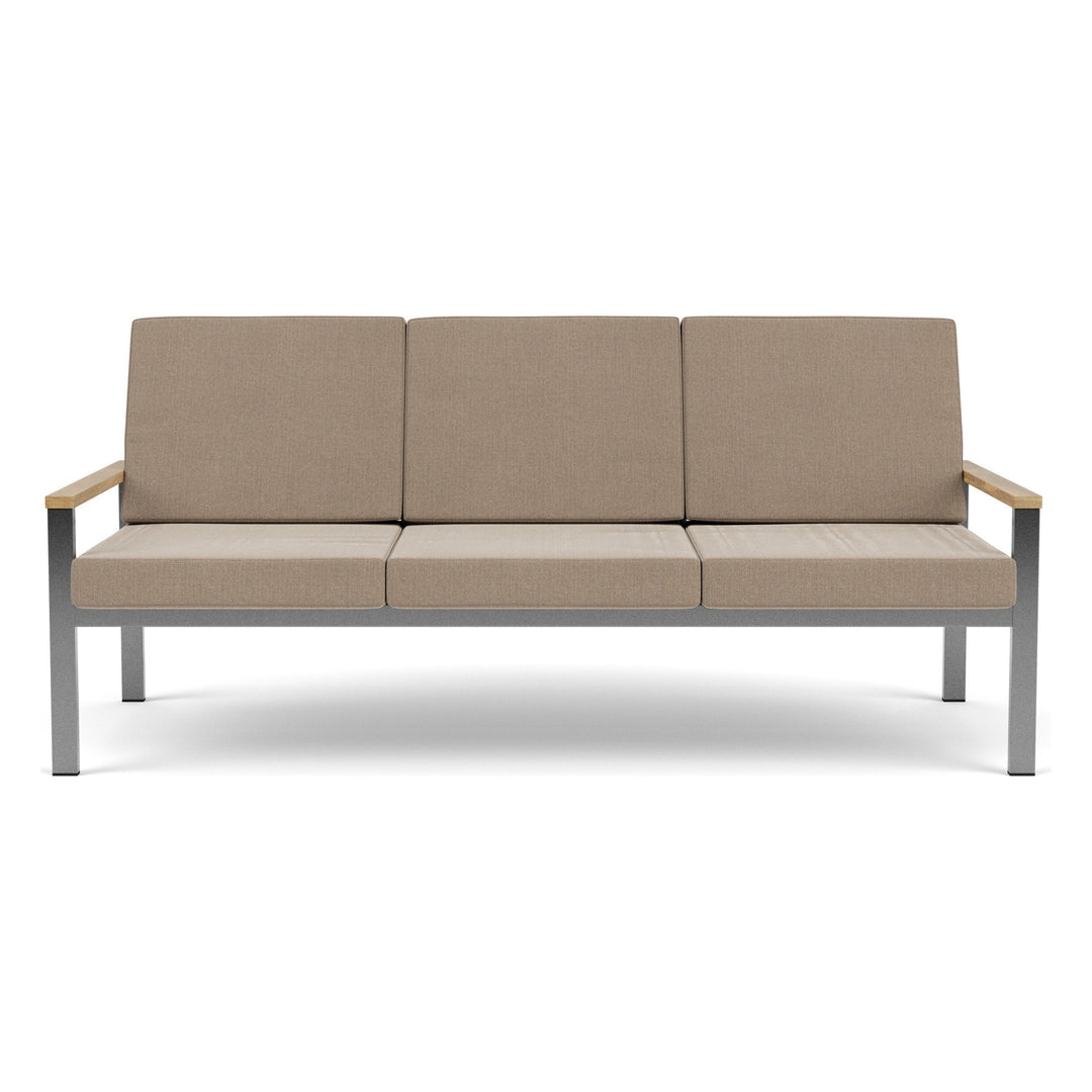 Equinox Deep Seating Three-Seater Settee – Stainless by Barlow Tyrie, white background