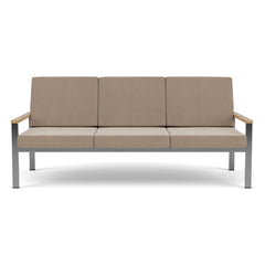 Equinox Deep Seating Three-Seater Settee – Stainless by Barlow Tyrie, white background