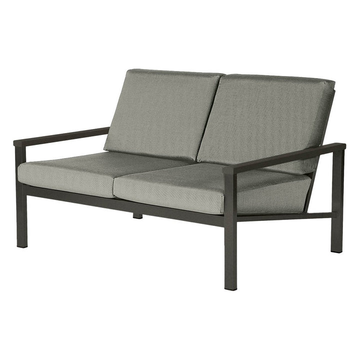 Equinox Deep Seating Two-Seater Settee – Powder-Coated by Barlow Tyrie – Graphite - Carbon, white background