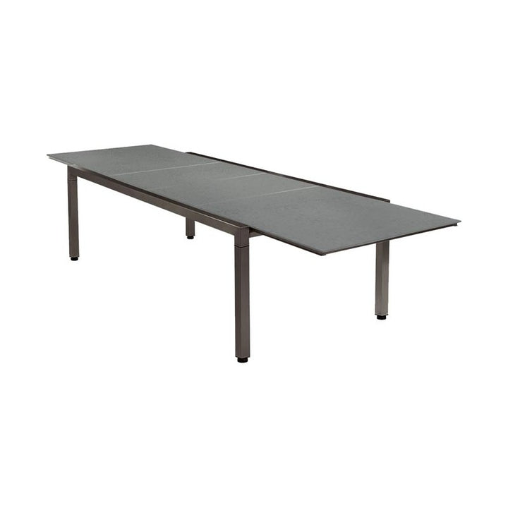 Equinox Extending Table 360 – Powder-Coated by Barlow Tyrie – Arctic White / Frost Ceramic