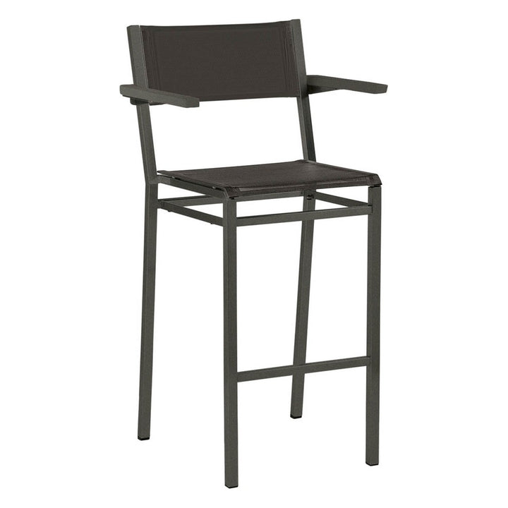 Equinox High Dining Carver – Powder-Coated by Barlow Tyrie – Graphite / Carbon, white background