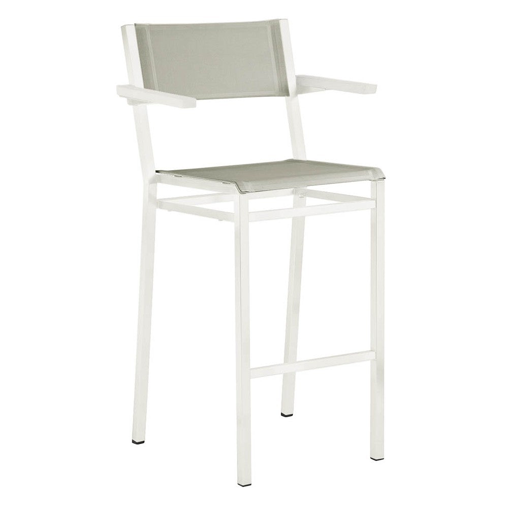 Equinox High Dining Carver – Powder-Coated by Barlow Tyrie – Arctic White / Seagull