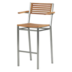 Equinox High Dining Carver – Stainless & Teak by Barlow Tyrie, white background