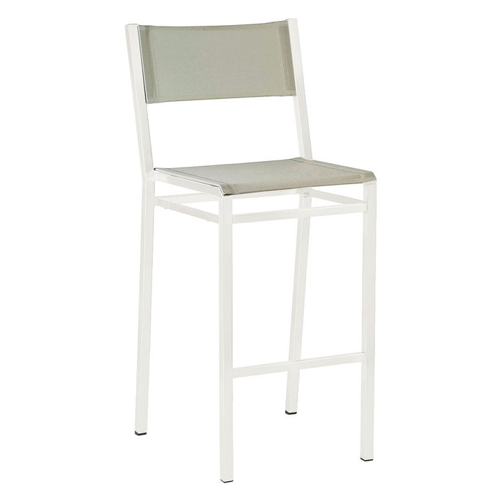 Equinox High Dining Chair – Powder-Coated by Barlow Tyrie – Arctic White / Seagull