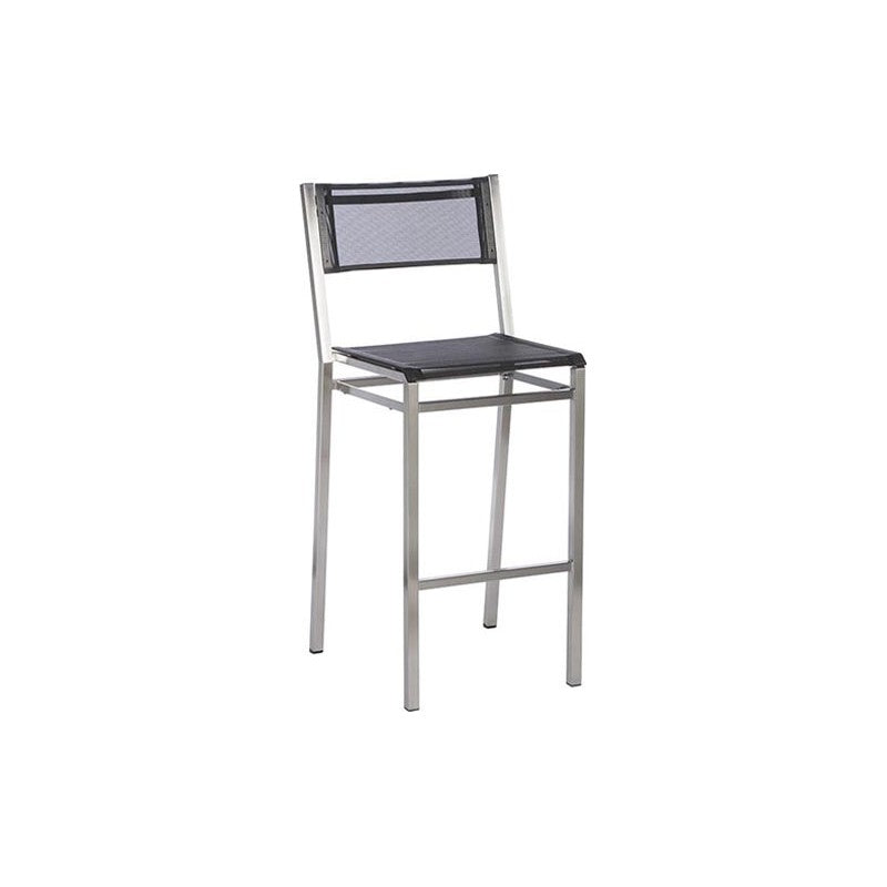 Equinox High Dining Chair – Stainless &amp; Sling by Barlow Tyrie – Platinum