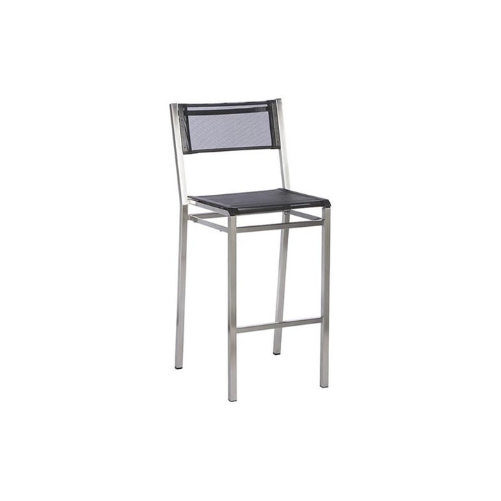 Equinox High Dining Chair – Stainless &amp; Sling by Barlow Tyrie – Platinum