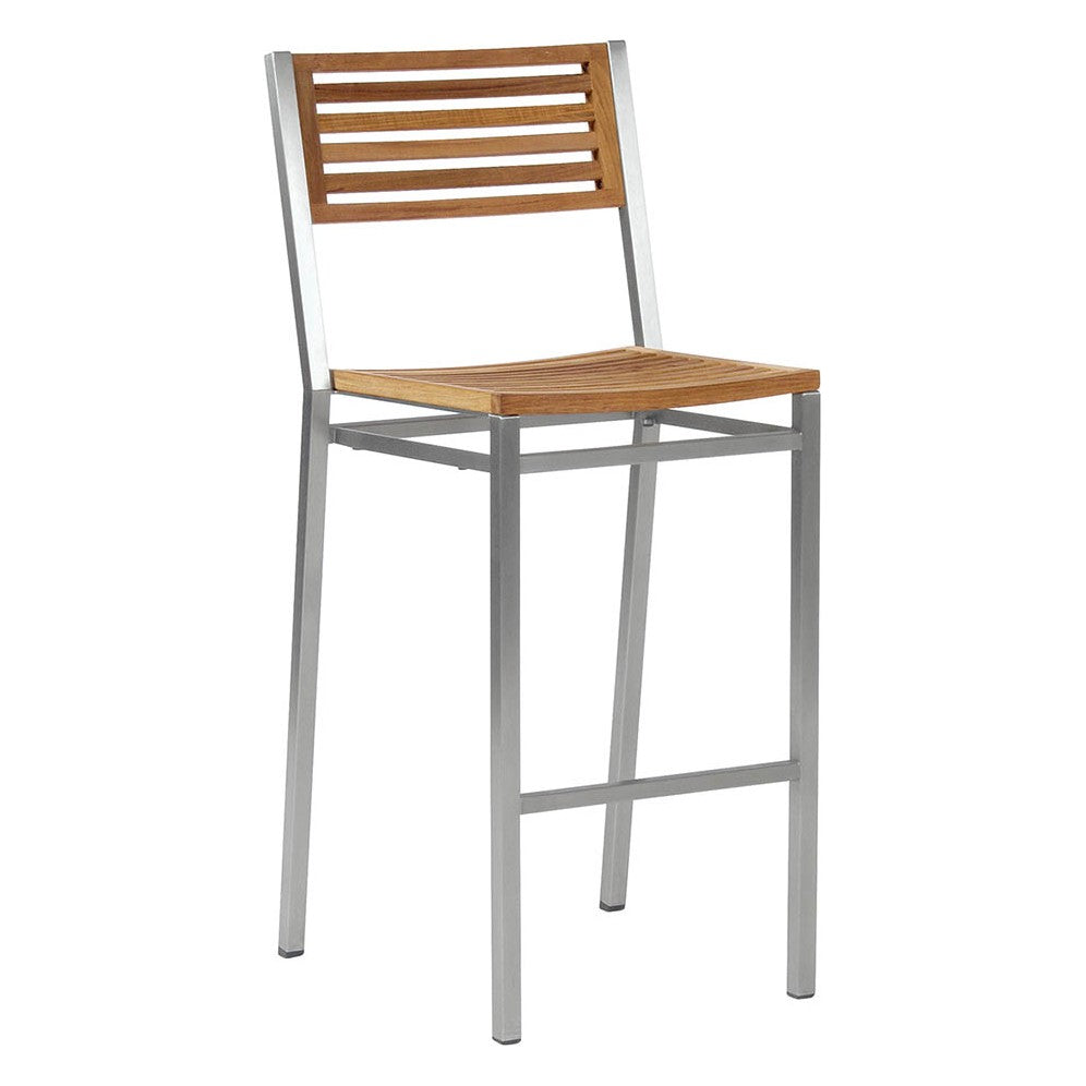 Equinox High Dining Chair – Stainless & Teak by Barlow Tyrie, white background