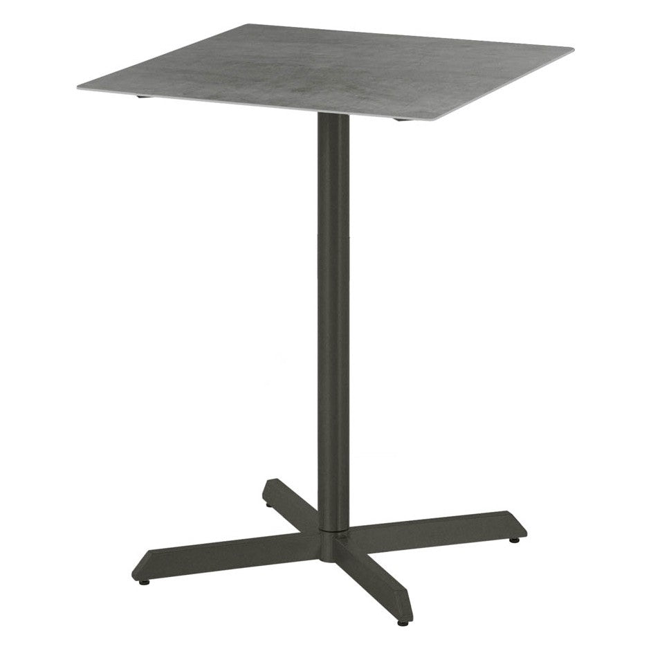 Equinox High Dining Pedestal Table 70 by Barlow Tyrie – Graphite / Dusk Ceramic, white background