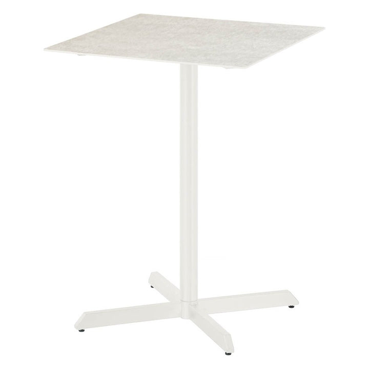 Equinox High Dining Pedestal Table 70 by Barlow Tyrie – Arctic White / Frost Ceramic