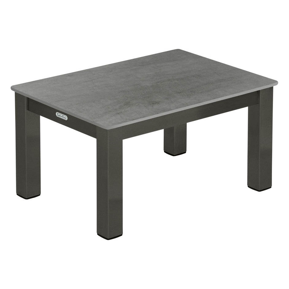 Equinox Low Lounger Table 49 by Barlow Tyrie – Graphite / Dusk Ceramic, white background