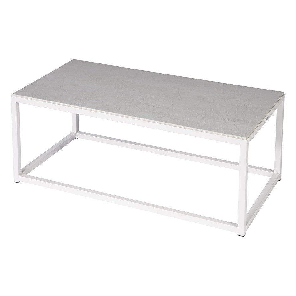 Equinox Low Table 100 – Ceramic Top by Barlow Tyrie – Arctic White / Frost Ceramic