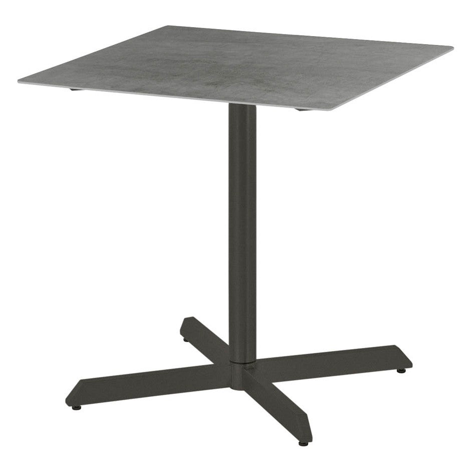 Equinox Pedestal Table 70 by Barlow Tyrie – Graphite / Dusk Ceramic, white background