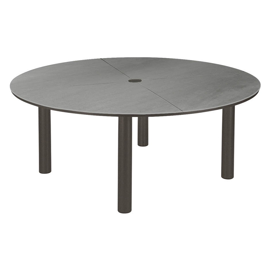 Equinox Table 180 Round by Barlow Tyrie – Graphite / Dusk Ceramic, white background