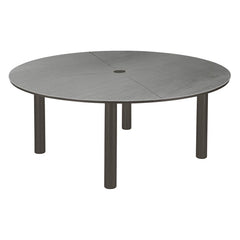 Equinox Table 180 Round by Barlow Tyrie – Graphite / Dusk Ceramic, white background