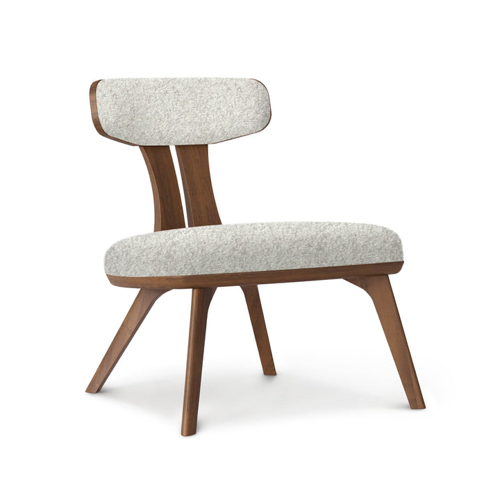 Estelle Lounge Chair in Wooly White Fabric