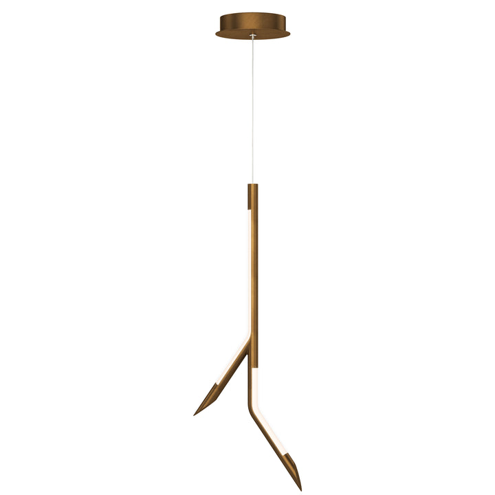 ET2 Scion 24-inch LED pendant in Weathered Brass on white background