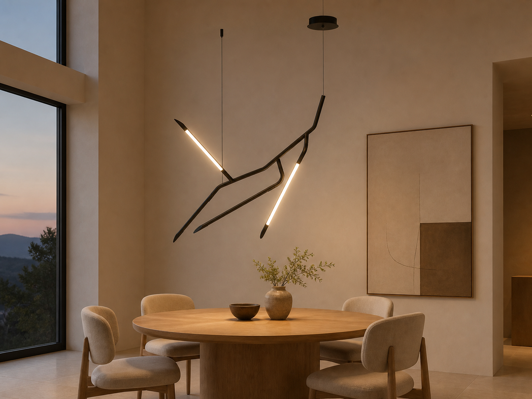 ET2 Scion 27-inch LED pendant in a modern dining room