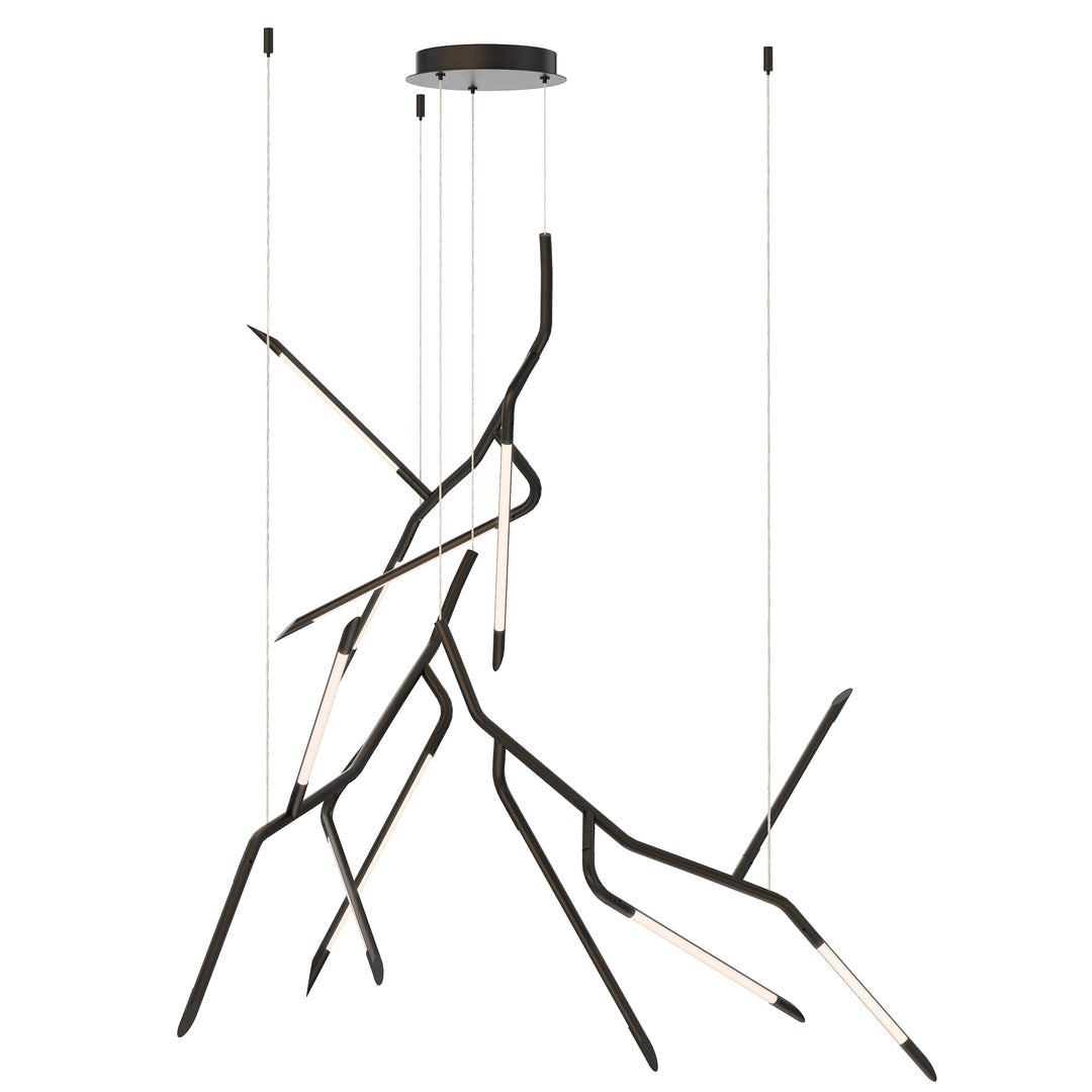 ET2 Scion 53-inch 3-Light LED pendant in Black on white background