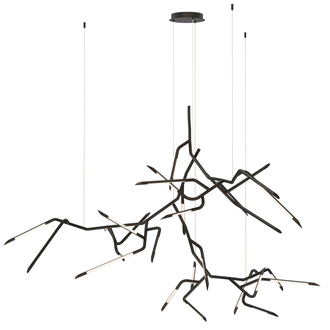 ET2 Scion 80-inch 3-Light LED pendant in Black on white background