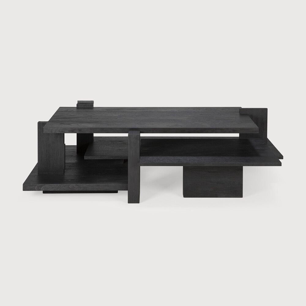 Ethnicraft Abstract coffee table in black teak on white background