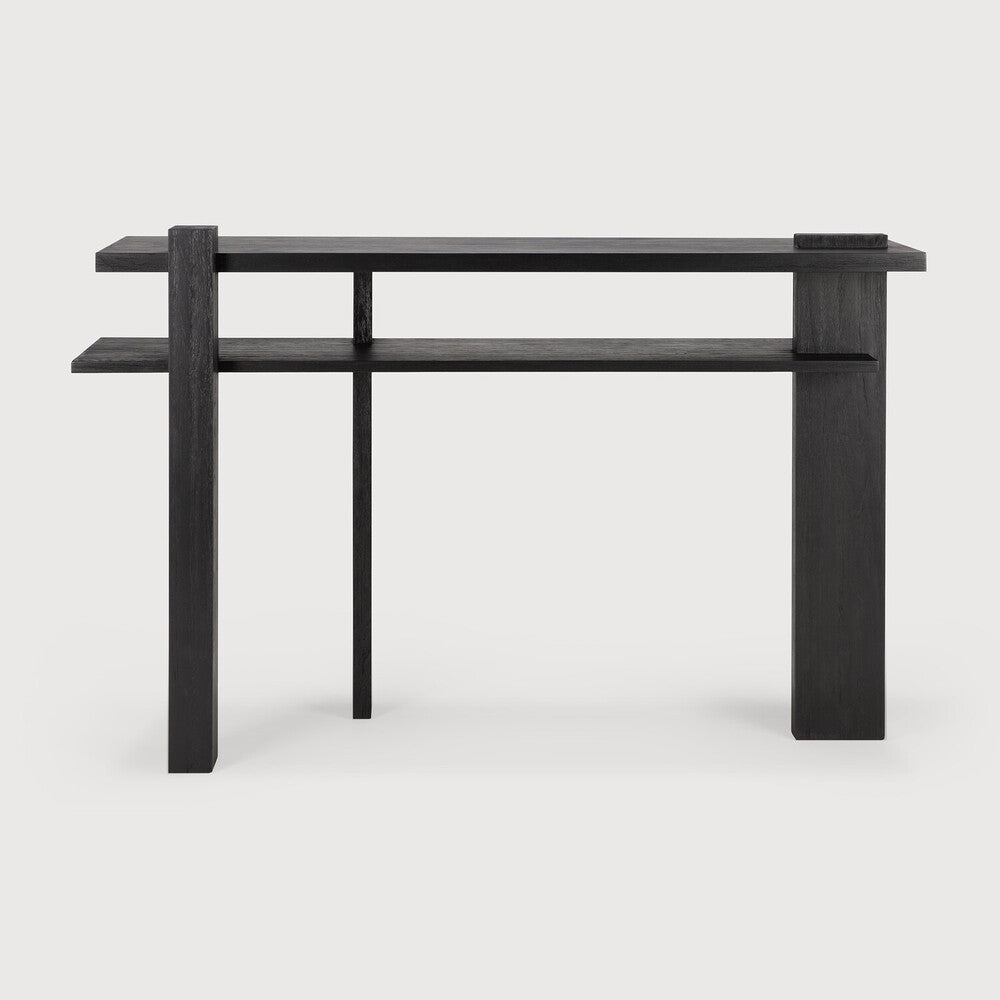Ethnicraft Abstract console in black teak on white background