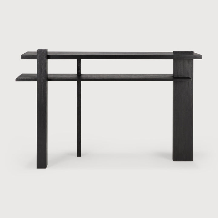 Ethnicraft Abstract console in black teak on white background