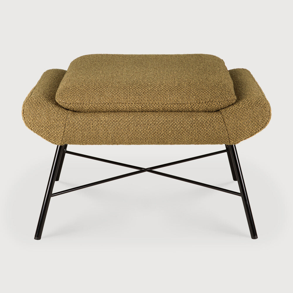 Ethnicraft Barrow footstool Colour:Ginger fabric on white background