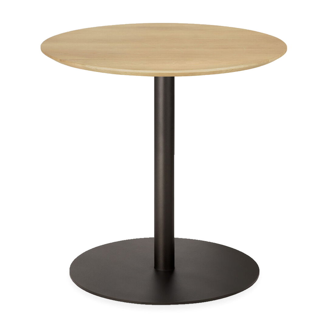 Blend lounge table by Ethnicraft, natural oak top with dark bronze base