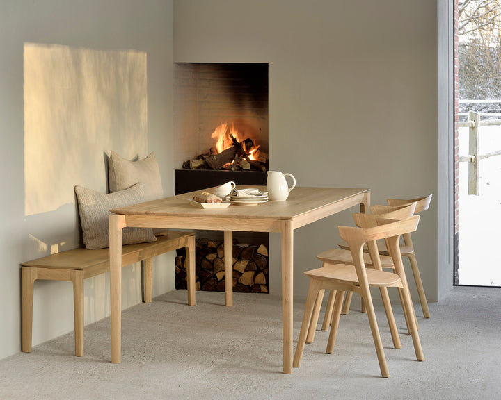 Ethnicraft Bok bench styled in a modern interior