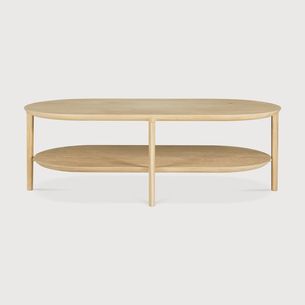 Ethnicraft Bok coffee table in natural oak on white background