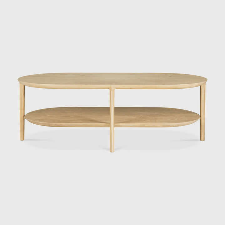Ethnicraft Bok coffee table in natural oak on white background